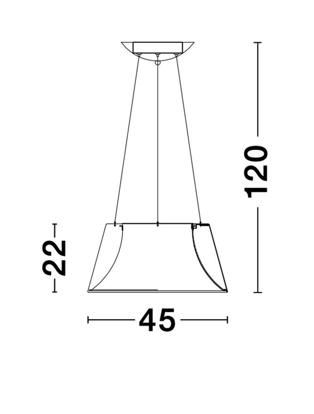 VOLCANO Metal & Acrylic Diffuser Sandy Black Outside Sandy White Inside LED 33 Watt 230 Volt 1680Lm 3000K IP20 D: 45 H1: 22 H2: 120 cm
