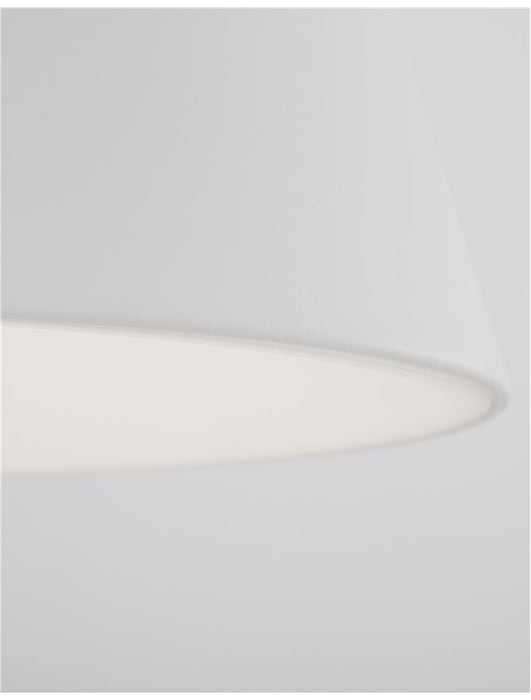 VOLCANO Metal & Acrylic Diffuser Sandy White Outside Sandy White Inside LED 33 Watt 230 Volt 1680Lm 3000K IP20 D: 45 H1: 22 H2: 120 cm