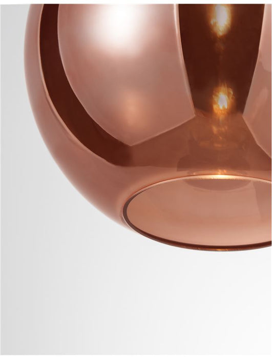NAZIO Gradient Copper Glass Chrome Aluminium LED E27 1x12 Watt 230 Volt IP20 Bulb Excluded D: 25 H: 120 cm