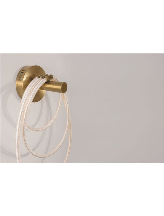 CERELIA Brass Gold Metal & Fiber braided Silicone Tube LED 29.5 Watt 230 Volt 1861Lm 3000K IP20 D: 35 W: 18 H: 50 cm