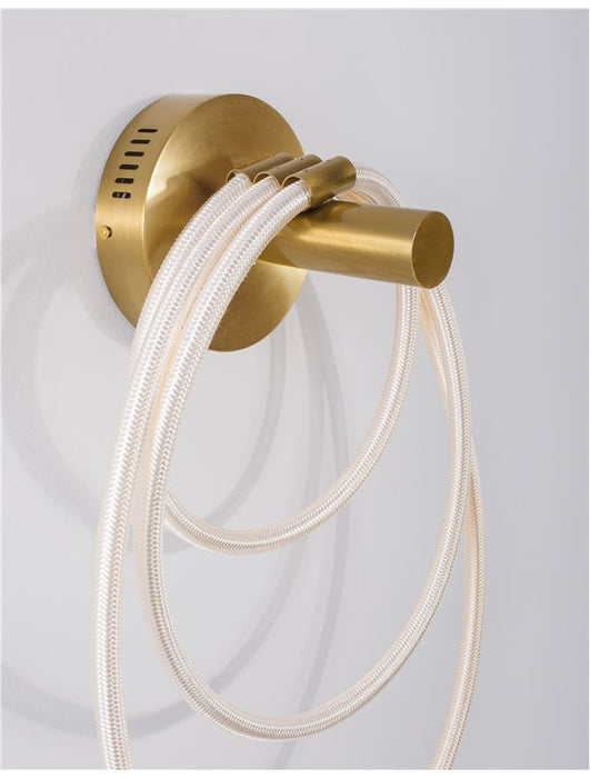 CERELIA Brass Gold Metal & Fiber braided Silicone Tube LED 29.5 Watt 230 Volt 1861Lm 3000K IP20 D: 35 W: 18 H: 50 cm