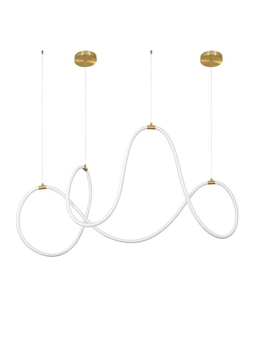 CERELIA Dimmable Brass Gold Metal & Fiber braided Silicone Tube LED 57 Watt 230 Volt 189Lm 3000K IP20 L : 150 W: 60 H: 120 cm