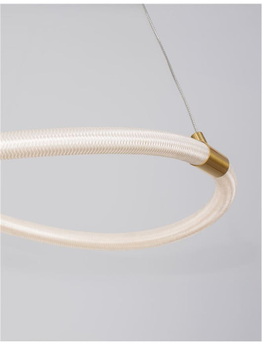 CERELIA Brass Gold Metal & Fiber braided Silicone Tube LED 15 Watt 230 Volt 1160Lm 3000K IP20 D: 40 H: 120 cm