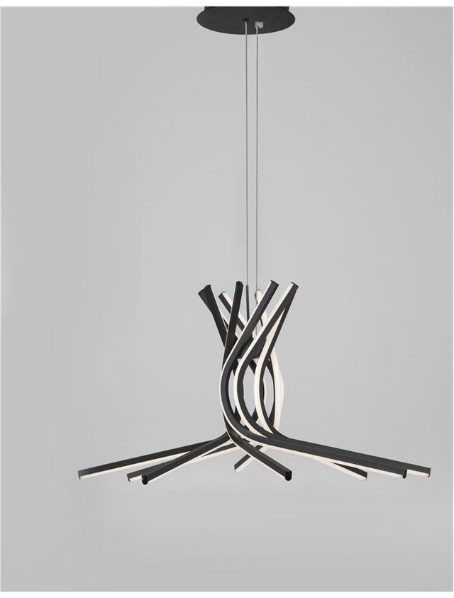 NORINE Sandy Black Aluminium & Acrylic LED 60 Watt 230 Volt 1847Lm 3000K IP20 L: 80 H: 150 cm