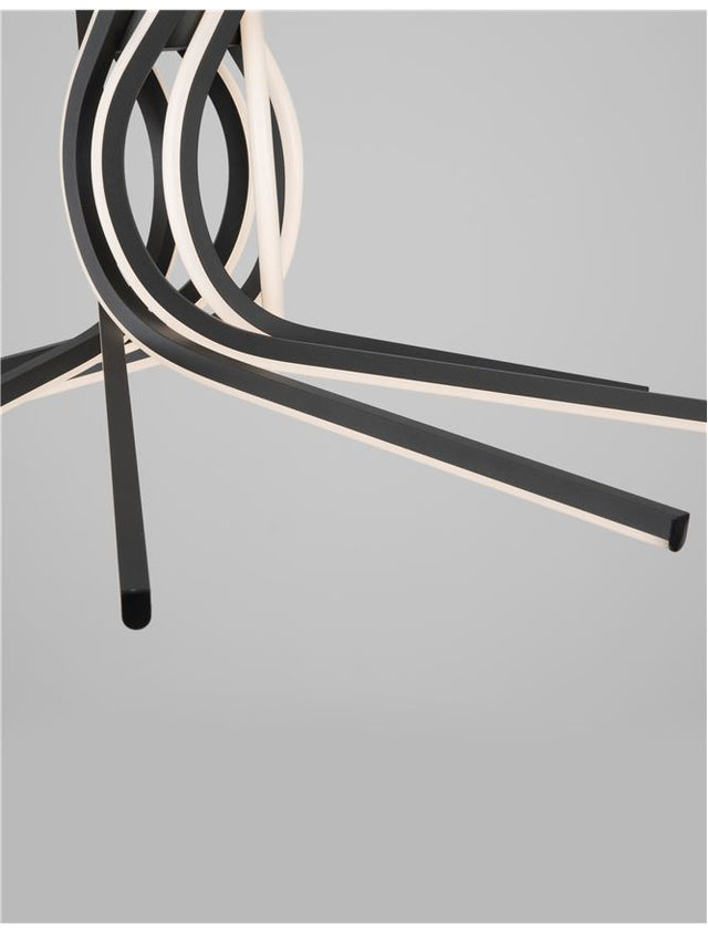 NORINE Sandy Black Aluminium & Acrylic LED 60 Watt 230 Volt 1847Lm 3000K IP20 L: 80 H: 150 cm