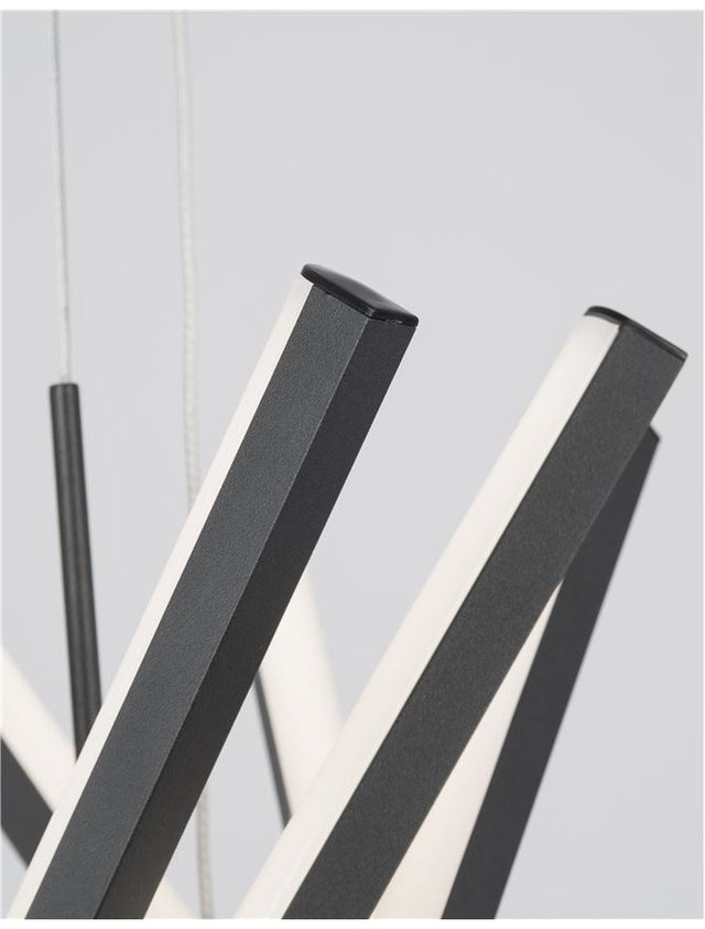 NORINE Sandy Black Aluminium & Acrylic LED 60 Watt 230 Volt 1847Lm 3000K IP20 L: 80 H: 150 cm