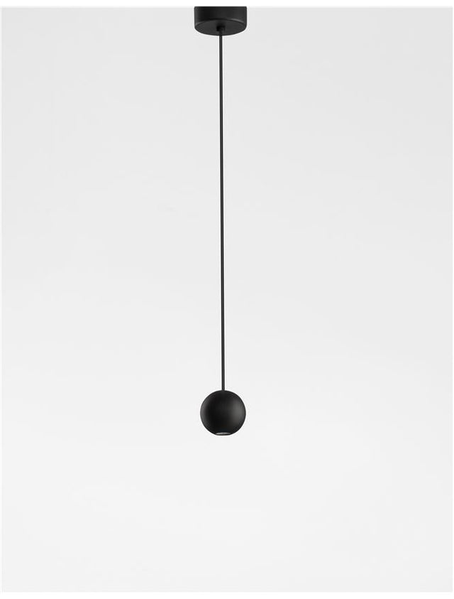 NOCCI Black Aluminium Black Fabric Wire LED 4.5 Watt 230 Volt 220Lm 3000K IP20 D: 5 H: 158 cm