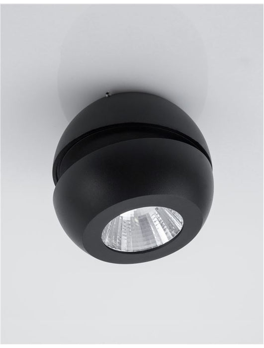 GON Sandy Black Aluminium
LED 5 Watt 230 Volt
400Lm 3000K IP20
D: 11 H: 9 cm Rotating & Adjustable