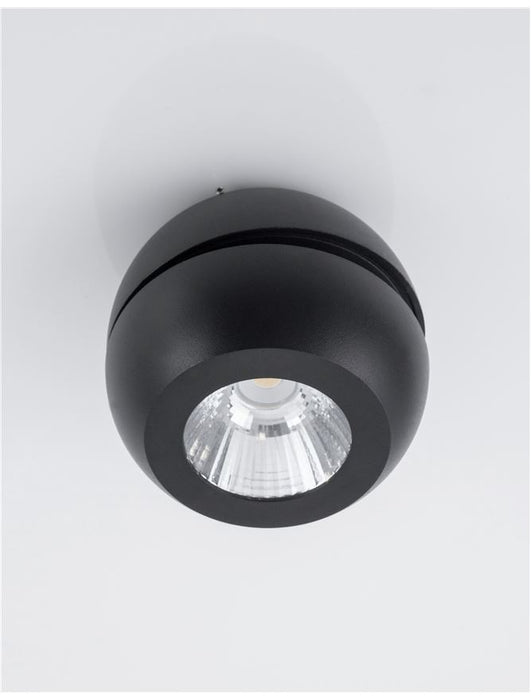 GON Sandy Black Aluminium
LED 5 Watt 230 Volt
400Lm 3000K IP20
D: 11 H: 9 cm Rotating & Adjustable