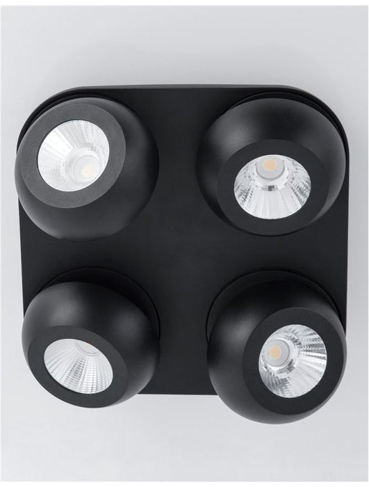 GON Sandy Black Aluminium
LED 4x5 Watt 230 Volt
1600Lm 3000K IP20
L: 25 W: 25 H: 9 cm Rotating & Adjustable