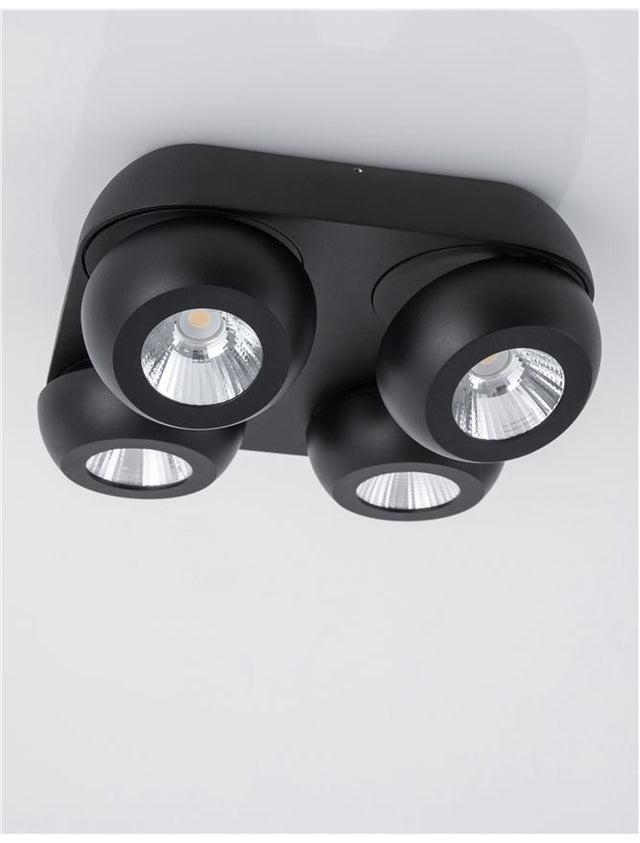 GON Sandy Black Aluminium LED 4x5 Watt 230 Volt 1600Lm 3000K IP20 L: 25 W: 25 H: 9 cm