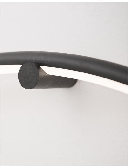 RING Sandy Black Aluminium & Acrylic Black Fabric Wire LED 18 Watt 230 Volt 950Lm 3000K IP20 D: 45 W: 2 cm