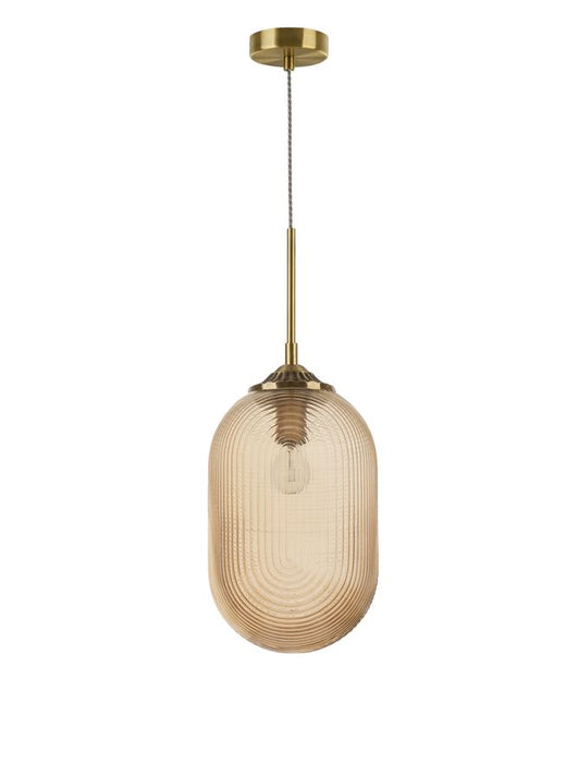 ATHENA Champagn Glass Brass Metal LED E27 1x12 Watt 230 Volt IP20 Bulb Excluded D: 22.5 H1: 55.4 H2: 120 cm
