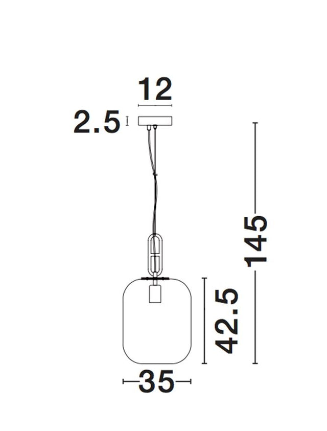 HUNTER Black Aluminium & Smoke Glass LED E27 1x12 Watt Bulb Excluded D: 35 H1: 42.5 H2: 130 cm