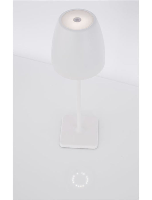 COLT Sandy White Die-Casting Aluminium & Acrylic LED 1 Watt 104Lm 3000K IP44 Beam Angle 62° 200-240 Volt Touch Lamp / Battery / USB Wire D: 11 W: 11 H: 38 cm