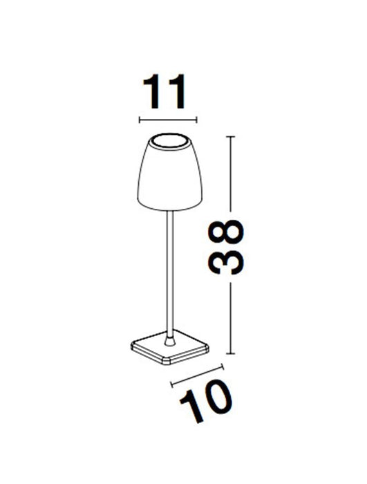 COLT Sandy White Die-Casting Aluminium & Acrylic LED 1 Watt 104Lm 3000K IP44 Beam Angle 62° 200-240 Volt Touch Lamp / Battery / USB Wire D: 11 W: 11 H: 38 cm