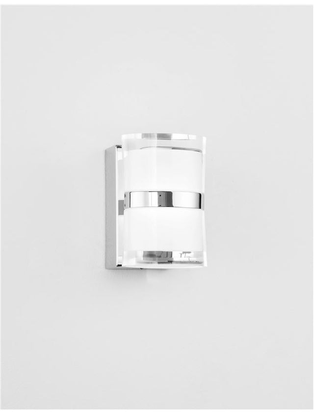 SABIA Chrome Aluminum & Acrylic LED 10 Watt 220-240 Volt 1007Lm 3000K IP44 L: 8.5 W: 9.8 H: 12.5 cm