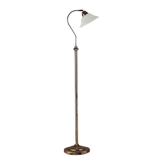ADJUSTABLE FLOOR STANDARD  A/BRASS  CW GLASS