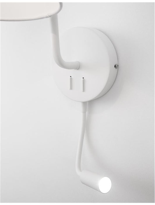 SAGE White Aluminium White Fabric Shade Switch On/Off LED E27 1x12 Watt LED 1x3 Watt 190Lm 220 Volt Bulb Excluded IP20 D: 20 W:29 H: 59 cm