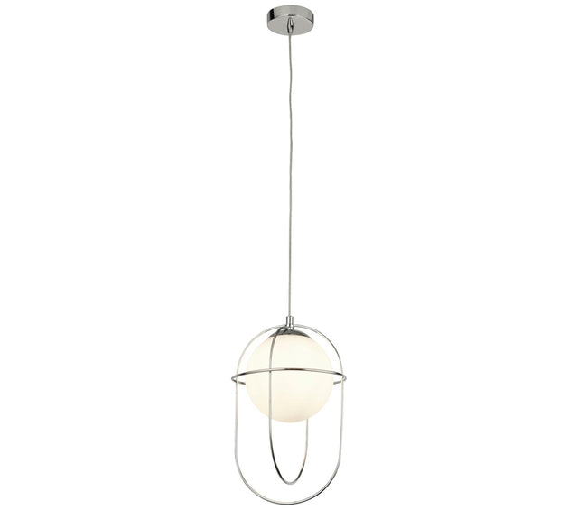 AXIS 1LT PENDANT - CHROME WITH MATT OPAL GLASS BALL