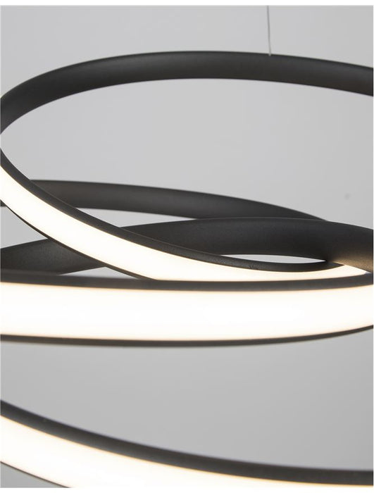 MENTON Sandy Black Aluminium & Acrylic LED 43 Watt 230 Volt 3013Lm 3000K IP20 D: 52 H: 120cm