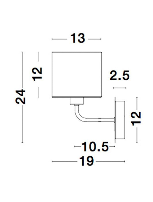 BITONTO Sandy Black Metal White Fabric Shade LED E14 1x5 Watt 230 Volt IP20 Bulb Excluded L: 24 W: 13 H: 19 cm