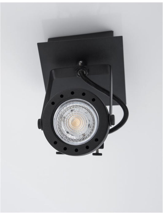 SALVA Sandy Black Metal LED GU10 1x10 230 Volt IP20 Bulb Excluded L: 10 H: 16 cm
