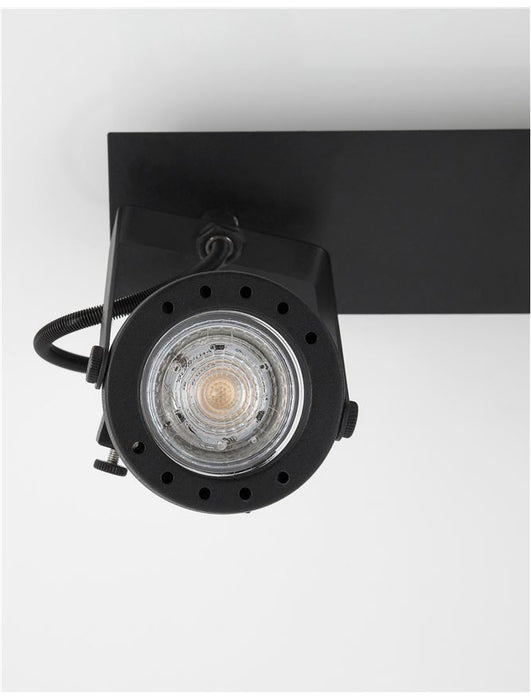 SALVA Sandy Black Metal LED GU10 2x10 Watt 230 Volt IP20 Bulb Excluded L: 31.5 W: 7 H: 16 cm