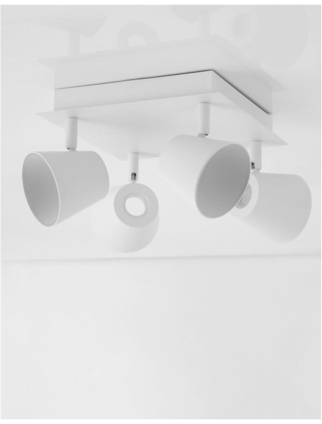BIAGIO Sandy White Metal LED 4x6 Watt 230 Volt 1240Lm 3000K IP20 L: 22 H: 16 cm
