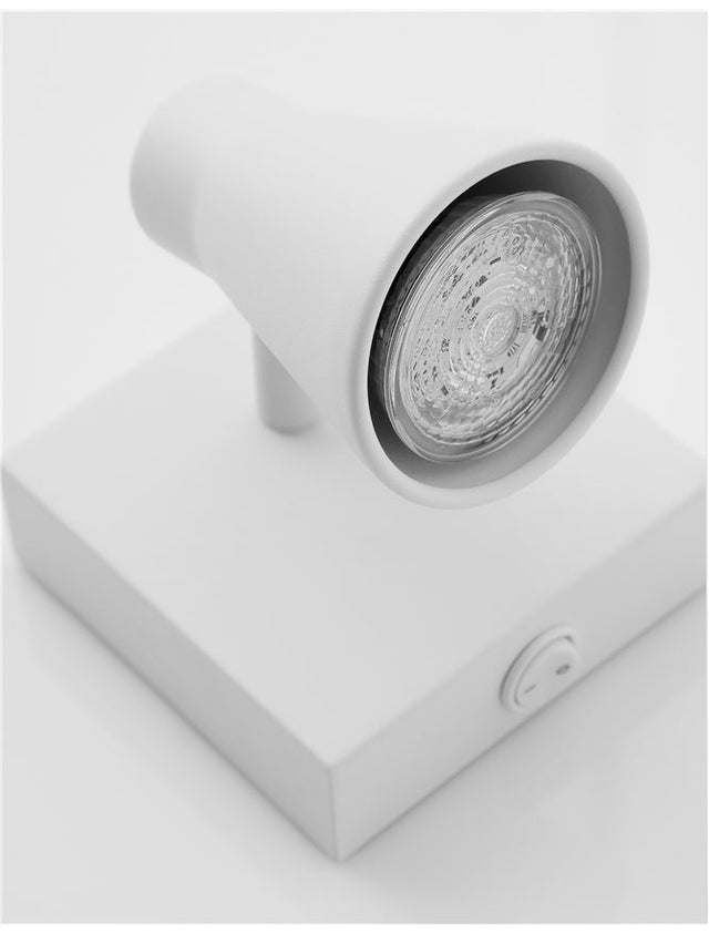 DUBLIN Sandy White Metal Switch On/Off LED GU10 1x10 Watt 230 Volt IP20 Bulb Excluded 15 L: 10 H: 15 cm