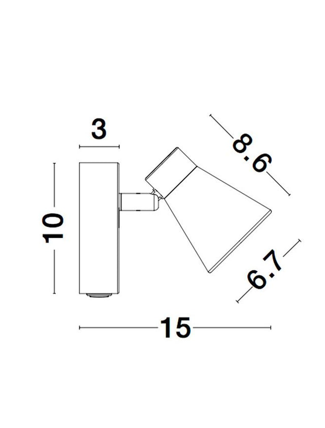 DUBLIN Sandy White Metal Switch On/Off LED GU10 1x10 Watt 230 Volt IP20 Bulb Excluded 15 L: 10 H: 15 cm