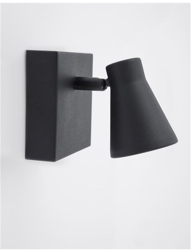 DUBLIN Sandy Black Metal Switch On/Off LED GU10 1x10 Watt 230 Volt IP20 Bulb Excluded L: 10 H: 15 cm