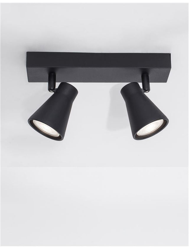 DUBLIN Sandy Black Metal LED GU10 2x10 Watt 230 Volt IP20 Bulb Excluded L: 24.5 W: 5.5 H: 15 cm