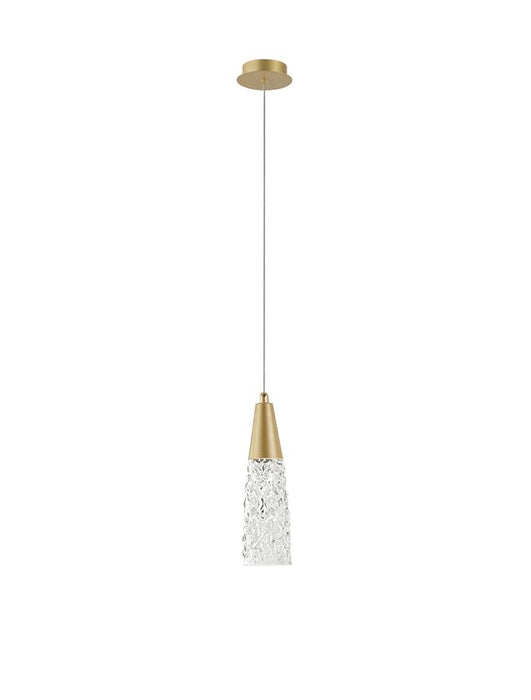 KOVAC Brushed Gold Steel & Clear Structured Glass LED G9 1x5 Watt 230 Volt IP20 Bulb Excluded D: 29 H1: 29 H2: 180 cm