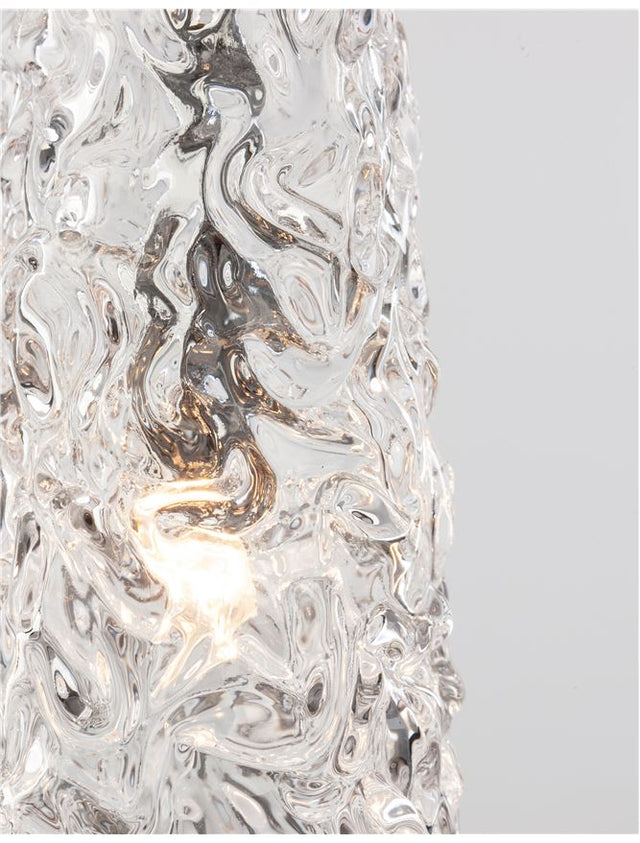 KOVAC Brushed Gold Steel & Clear Structured Glass LED G9 1x5 Watt 230 Volt IP20 Bulb Excluded D: 29 H1: 29 H2: 180 cm