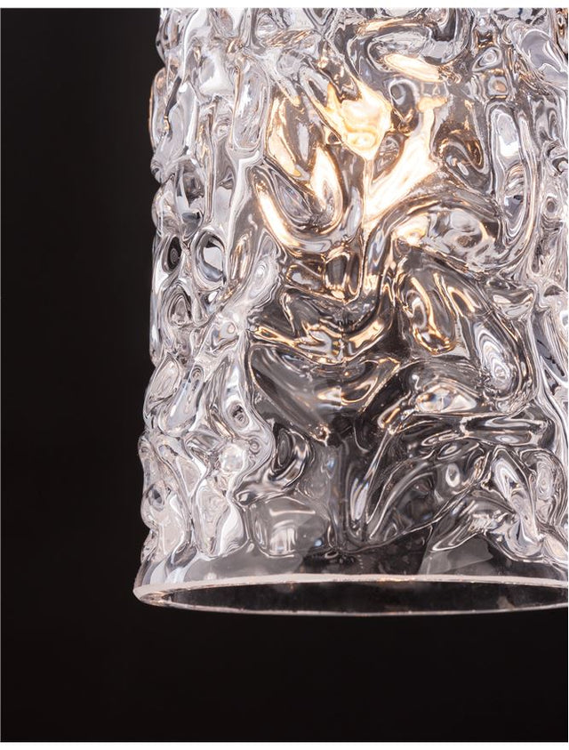 KOVAC Brushed Gold Steel & Clear Structured Glass LED G9 1x5 Watt 230 Volt IP20 Bulb Excluded D: 29 H1: 29 H2: 180 cm