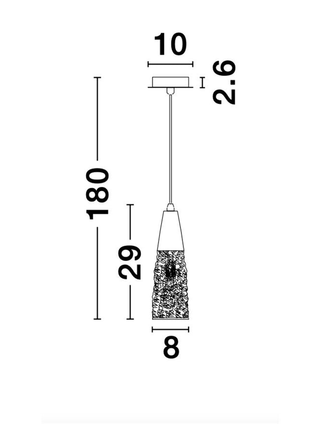 KOVAC Brushed Gold Steel & Clear Structured Glass LED G9 1x5 Watt 230 Volt IP20 Bulb Excluded D: 29 H1: 29 H2: 180 cm