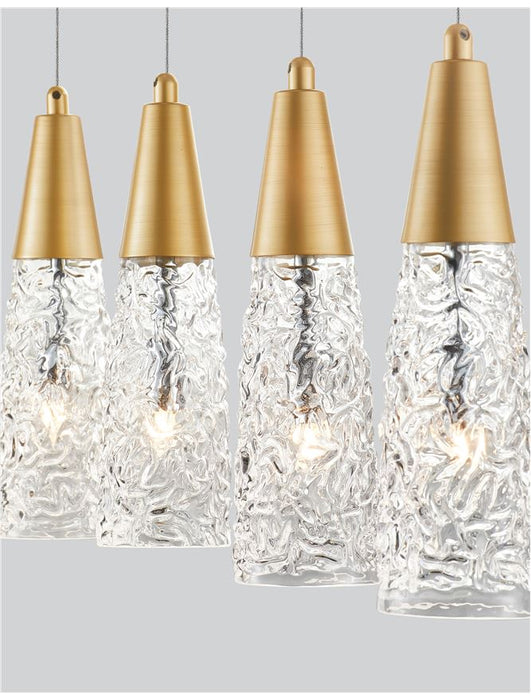 KOVAC Brushed Gold Steel & Clear Structured Glass LED G9 5x5 Watt 230 Volt IP20 Bulb Excluded L: 80 W: 10 H: 180 cm