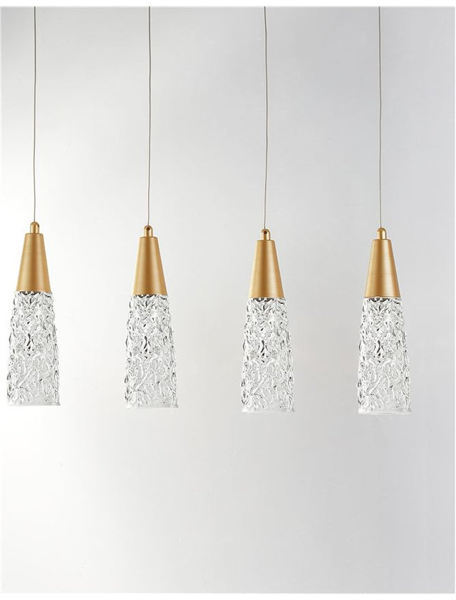KOVAC Brushed Gold Steel & Clear Structured Glass LED G9 5x5 Watt 230 Volt IP20 Bulb Excluded L: 80 W: 10 H: 180 cm