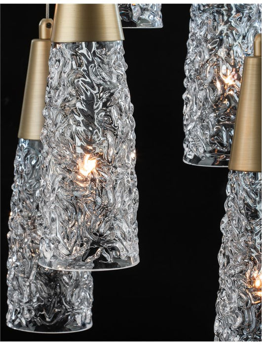 KOVAC Brushed Gold Steel & Clear Structured Glass LED G9 6x5 Watt 230 Volt IP20 Bulb Excluded D: 35 H: 180 cm