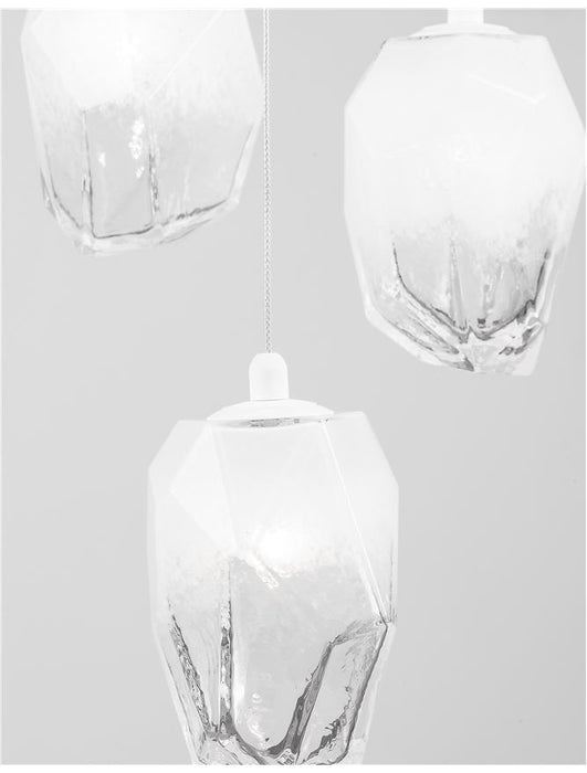 ICE Gradient White Colour Glass & White Metal LED G9 3x5 Watt 230 Volt IP20 Bulb Excluded D: 29 H: 180 cm