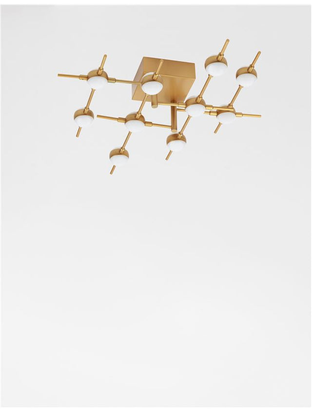ATOMO Gold Metal & Acrylic LED 10 x 2.4 Watt 230 Volt 1680Lm 3000K IP20 L: 61 W: 52 H: 12.5 cm