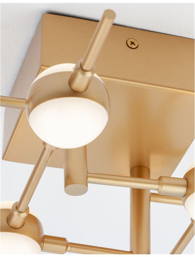 ATOMO Gold Metal & Acrylic LED 10 x 2.4 Watt 230 Volt 1680Lm 3000K IP20 L: 61 W: 52 H: 12.5 cm