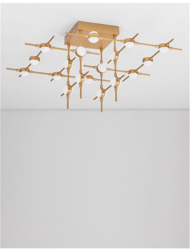 ATOMO Gold Metal & Acrylic LED 18 x 2.4 Watt 230 Volt 3024Lm 3000K IP2075 L: 75 W: 68 H: 36 cm