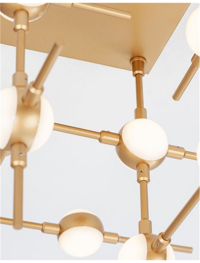 ATOMO Gold Metal & Acrylic LED 18 x 2.4 Watt 230 Volt 3024Lm 3000K IP2075 L: 75 W: 68 H: 36 cm