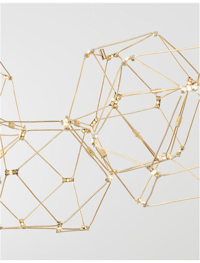 NEBULA Gold Metal LED 67.2 Watt 230 Volt 4704Lm 3000K IP20 L: 137 W: 54 H: 120 cm