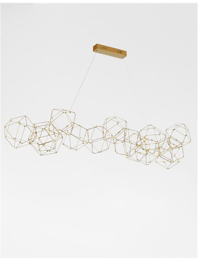 NEBULA Gold Metal LED 67.2 Watt 230 Volt 4704Lm 3000K IP20 L: 137 W: 54 H: 120 cm