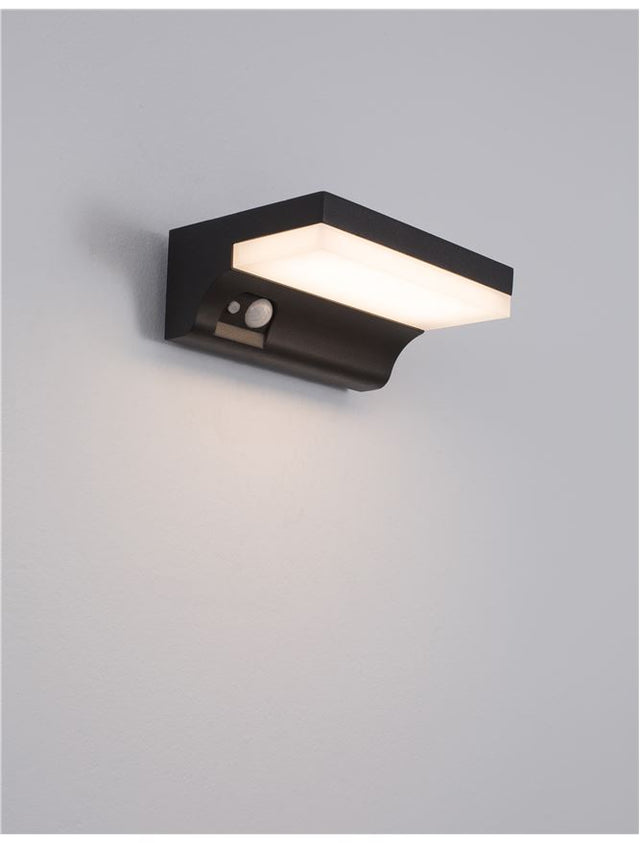 DYN Anthracite Die-Casting Aluminium & Acrylic Diffuser LED 1.5 Watt 152Lm 3000K CRI>80 200-240 Volt Beam Angle 110° IP65 Solar / Switch On/Off L: 16 W: 11.5 H: 6 cm