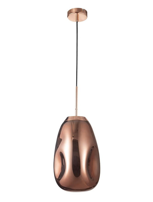 LAVA Copper Metal Handmade Copper Glass LED E27 1x12 Watt 230 Volt IP20 Bulb Excluded D: 22 H1: 49.6 H2: 120 cm