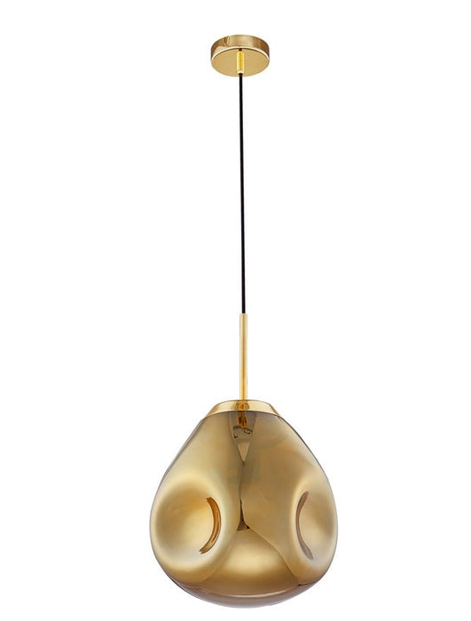 LAVA Gold Metal Handmade Gold Glass LED E27 1x12 Watt 230 Volt IP20 Bulb Excluded D: 25 H1: 38.5 H2: 120 cm